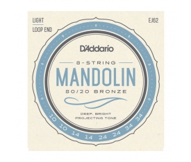 D'Addario EJ62 80/20 Bronze Mandolin Teli 0.10-0.34